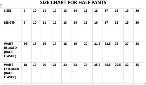Pant Size Chart